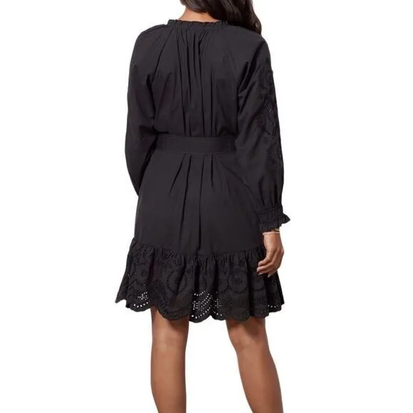 Rails‎ womens dress XL Saylor black eyelet ruffle hem witchy mobwife  $298 NWOT