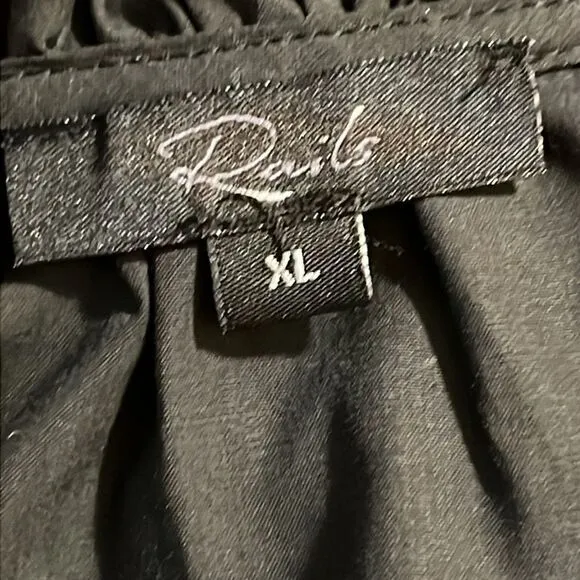 Rails‎ womens dress XL Saylor black eyelet ruffle hem witchy mobwife  $298 NWOT