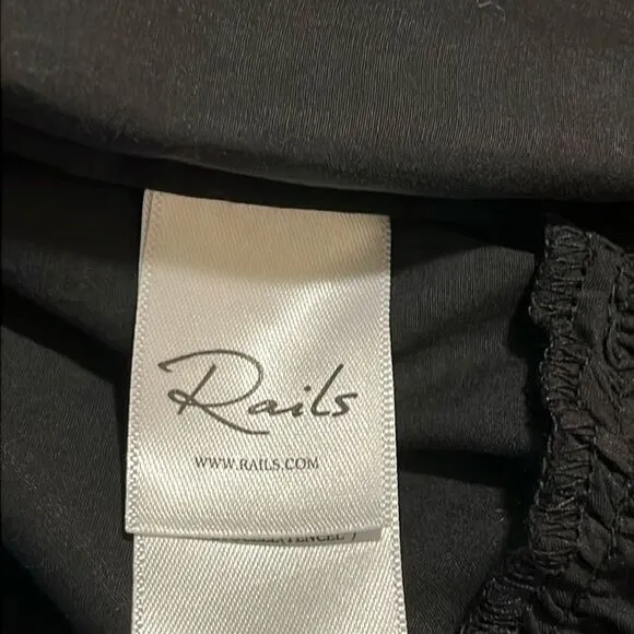 Rails‎ womens dress XL Saylor black eyelet ruffle hem witchy mobwife  $298 NWOT
