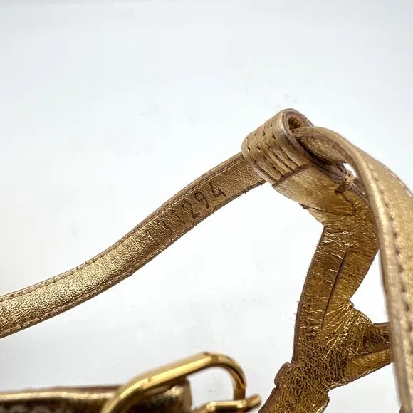 RALPH LAUREN Collection Heeled Sandal Women 7.5 Gold Gladiator Platform Shoes