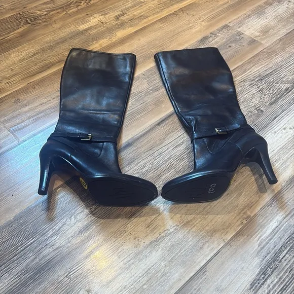 Ralph Lauren tall Bethan knee high heel boots SZ 9
