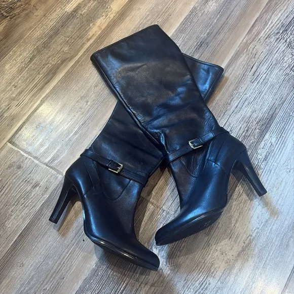 Ralph Lauren tall Bethan knee high heel boots SZ 9