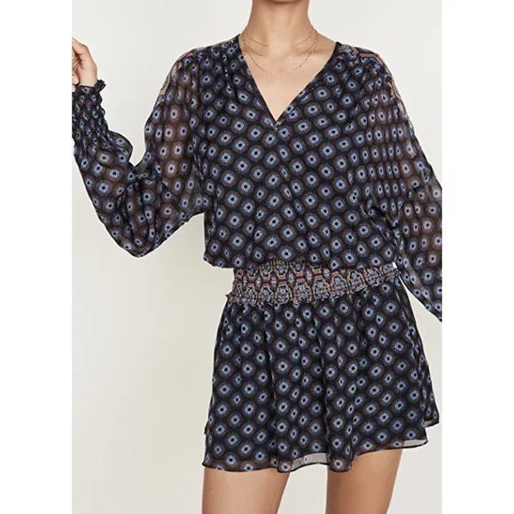 Ramy Brook Printed Davie Silk Mini Dress Large