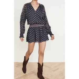 Ramy Brook Printed Davie Silk Mini Dress Large