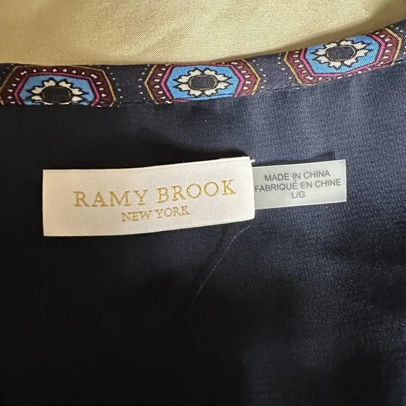 Ramy Brook Printed Davie Silk Mini Dress Large
