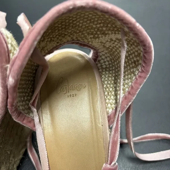 RARE Casteñer Chiti Pink Silk Ballet Espadrilles Shoes Size 40 Made in Spain