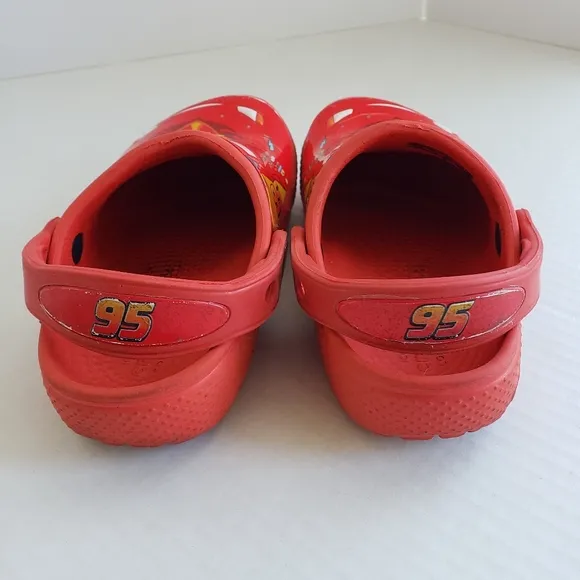 RARE Crocs X Disney Pixar Cars Toddler 9c Fun Lab Lightning McQueen Red Shoes