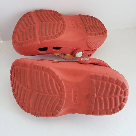 RARE Crocs X Disney Pixar Cars Toddler 9c Fun Lab Lightning McQueen Red Shoes
