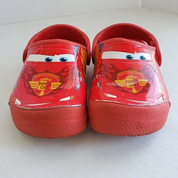 RARE Crocs X Disney Pixar Cars Toddler 9c Fun Lab Lightning McQueen Red Shoes