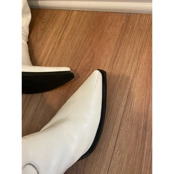 RARE! Jeffrey Campbell Knee High Cream Cowboy Boots