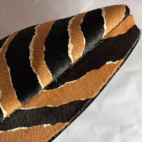Rebecca Minkoff Tiger Platform Heels Cow Hair Black/Brown Shoes Sz 9.5 NWB