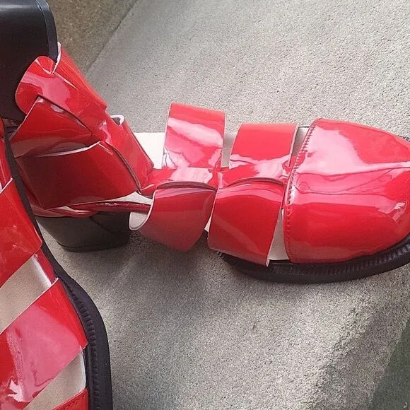 Red patent leather shoes. RONALD McDonald's ❤️