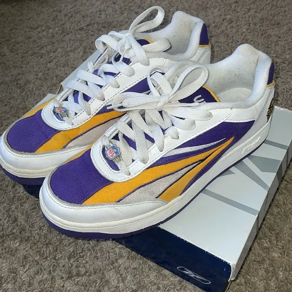 Reebok x NFL Minnesota Viking purple gold white sneakers
