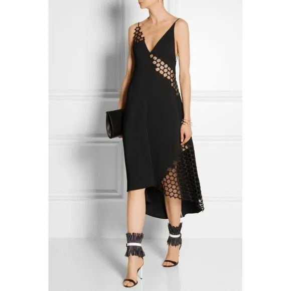 REED KRAKOFF Black Feather Embellished Leather Sandals Size IT36.5