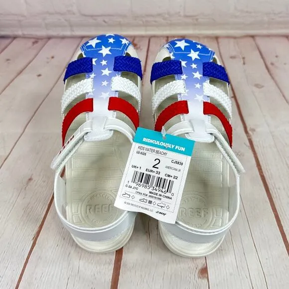 Reef Water Beachy Americana 24 Kids Sandals Size 2