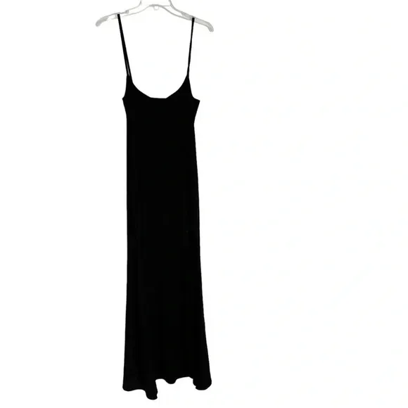 Reformation Cosmo Ribbed Knit Maxi Dress Black Size XL NWT