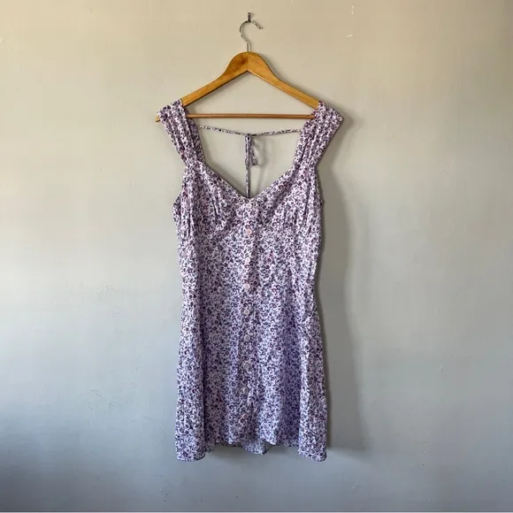 Reformation Lorelei Dress in Purple Floral Size 12 NWOT