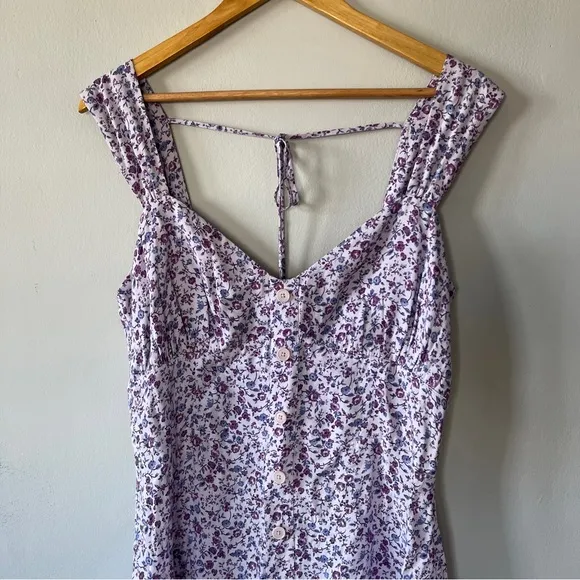 Reformation Lorelei Dress in Purple Floral Size 12 NWOT