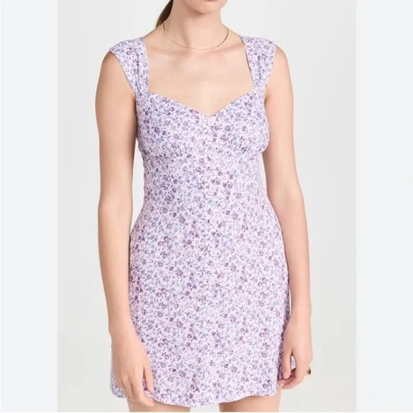 Reformation Lorelei Dress in Purple Floral Size 12 NWOT