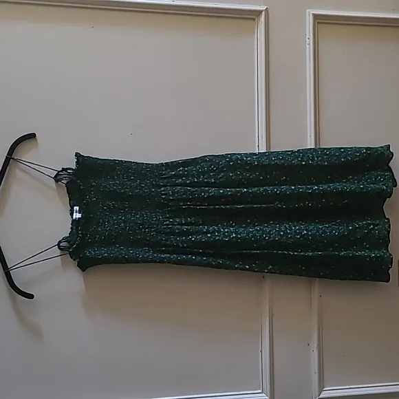 Reformation Sable Green Floral Puckered Dress, Sz M