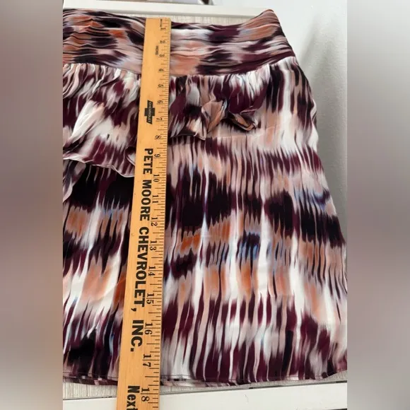 REISS Josephine ikat flippy berry mini skirt Chiffon Party Summer NWT Size 8