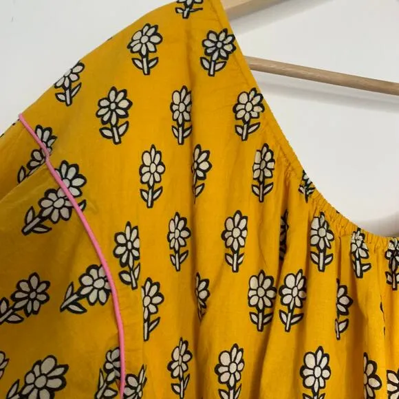 Rhode Resort Yellow Flower Frida Dress Womens Large