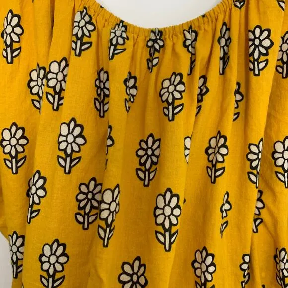 Rhode Resort Yellow Flower Frida Dress Womens Large