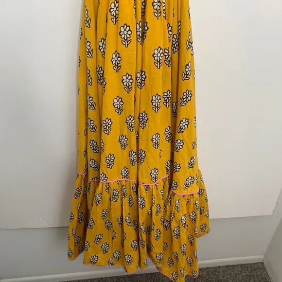 Rhode Resort Yellow Flower Frida Dress Womens Large