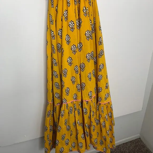 Rhode Resort Yellow Flower Frida Dress Womens Large