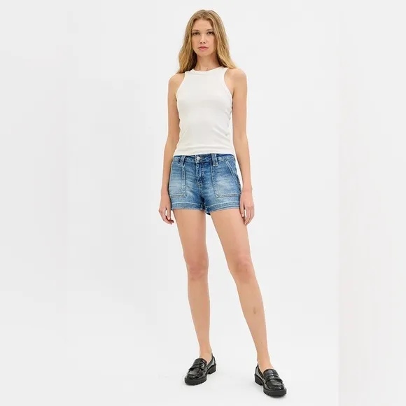 RISEN Low Rise Patched Pocket Shorts