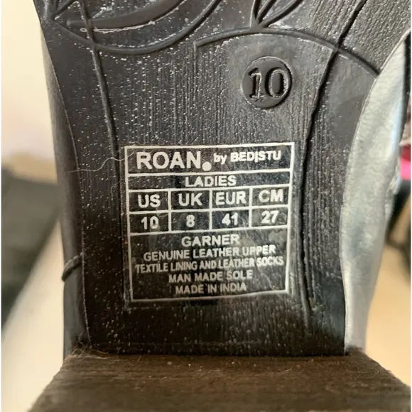 Roan by Bed Stu Garner Riding Boots Womens Black Leather Knee High Size 10
