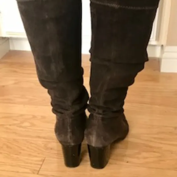 ROBERT CLERGERIE Brown Suede Boots Knee High