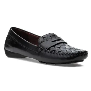 Robert Zur Black Woven Leather Petra Loafer Slip On  Driving Shoes Size 6.5