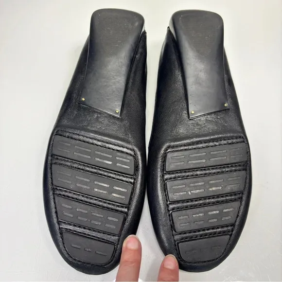 Robert Zur Black Woven Leather Petra Loafer Slip On  Driving Shoes Size 6.5