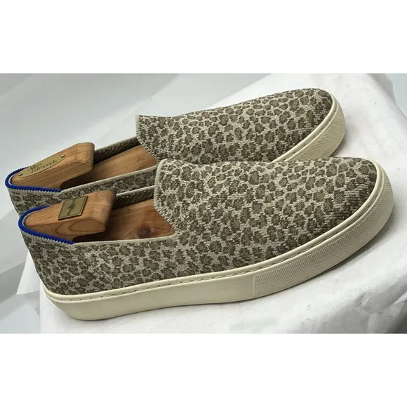 Rothy's Cheetah Print Slip on Shoes Sneakers Women's 9 Comfort