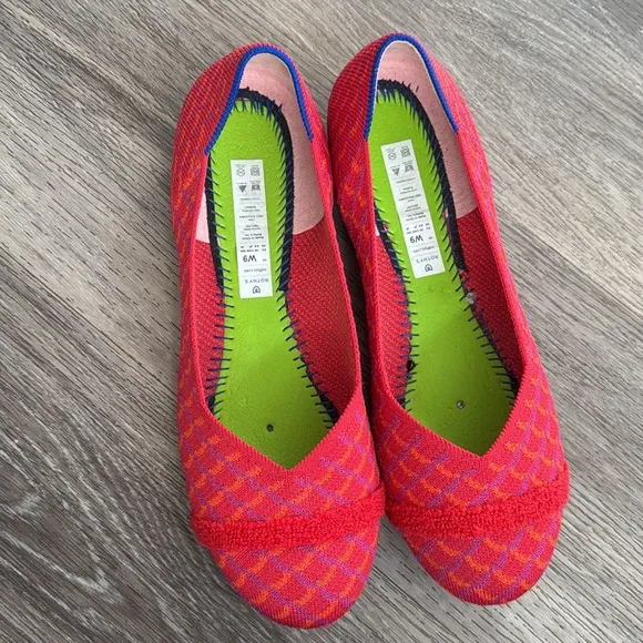 Rothy’s Pomegranate Grid Flat Shoes 9W