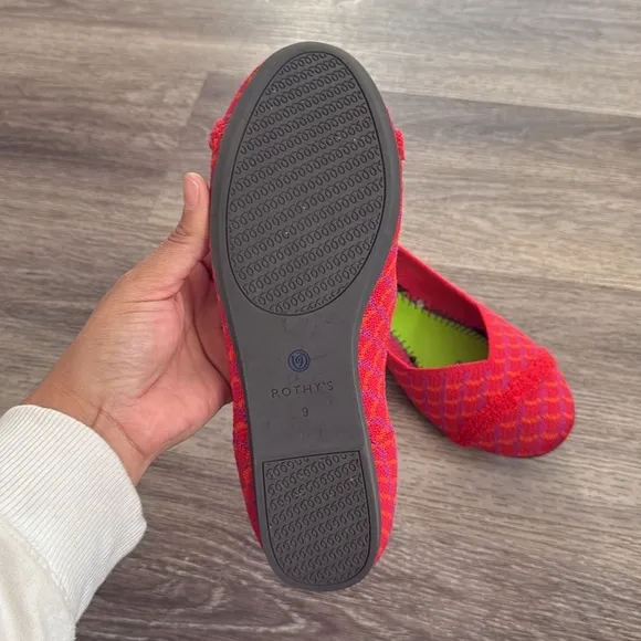 Rothy’s Pomegranate Grid Flat Shoes 9W