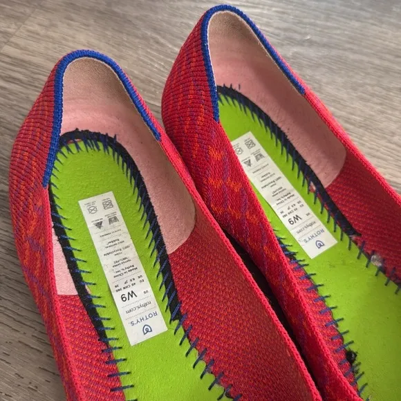 Rothy’s Pomegranate Grid Flat Shoes 9W