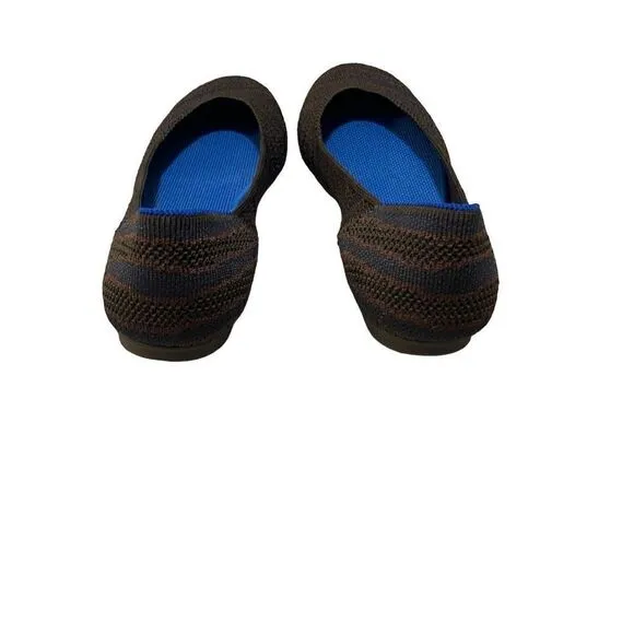 Rothy’s Sapphire Zebra Square Toe Ballet Flat Animal Print Shoes Size 7.5