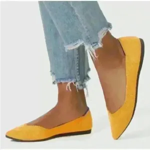 Rothys‎ Shoes 10 Yellow Flat Ballet The Point Washable Eco Recycled 10 Pre Owned