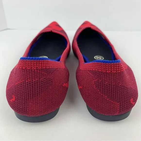 Rothy’s size 6 Women’s Red Camo Pointed Toe Ballet Flats