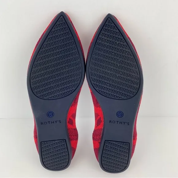 Rothy’s size 6 Women’s Red Camo Pointed Toe Ballet Flats