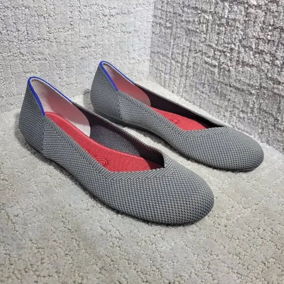 Rothy’s The Flat Charcoal Gray Round Toe Slip On Shoes Women's Size 7.5, 8, 10.5