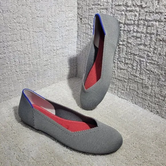Rothy’s The Flat Charcoal Gray Round Toe Slip On Shoes Women's Size 7.5, 8, 10.5