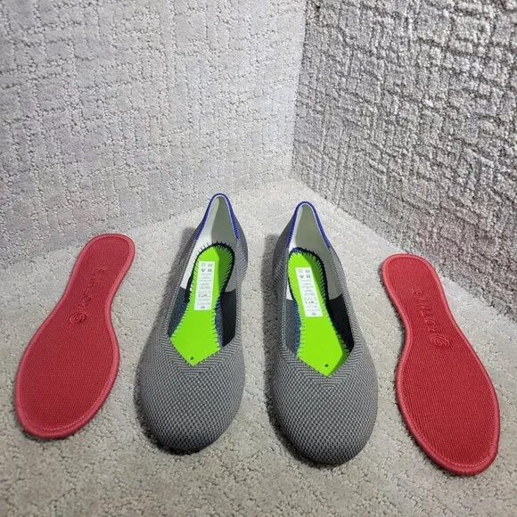 Rothy’s The Flat Charcoal Gray Round Toe Slip On Shoes Women's Size 7.5, 8, 10.5