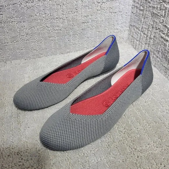 Rothy’s The Flat Charcoal Gray Round Toe Slip On Shoes Women's Size 7.5, 8, 10.5