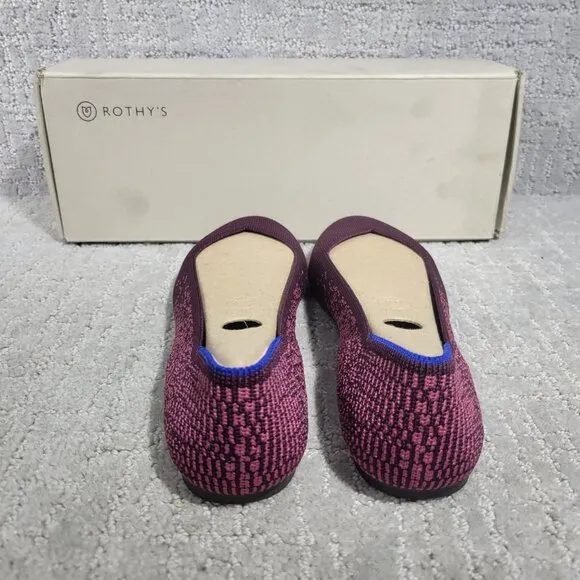 Rothy's The Flat Women's Size US 9 Fig Python Purple Round Toe Ballet Shoes