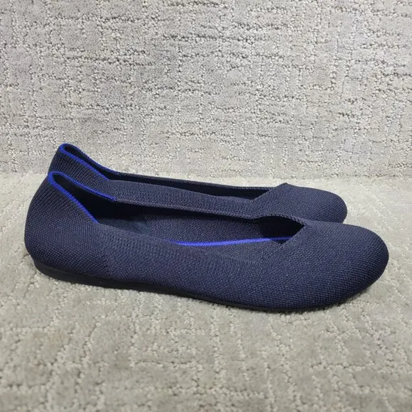 Rothy’s The Flat Women's Size US 9 Maritime Navy Round Toe Slip On Ballet Shoes