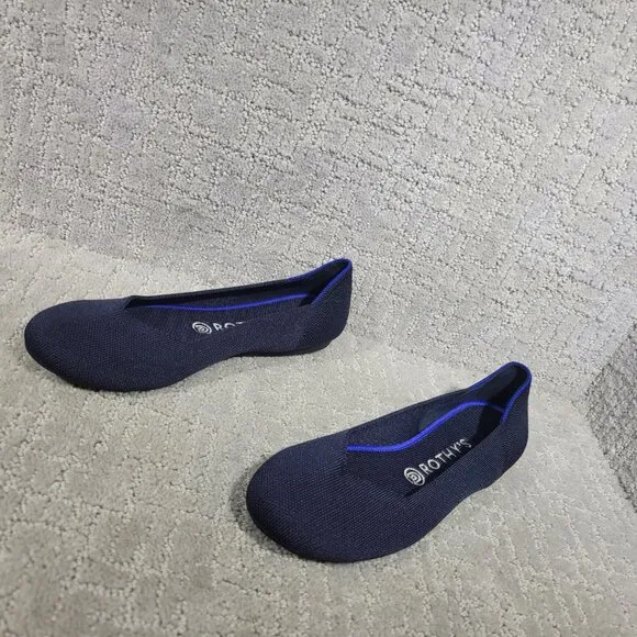 Rothy’s The Flat Women's Size US 9 Maritime Navy Round Toe Slip On Ballet Shoes