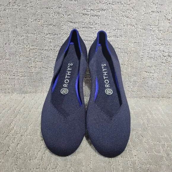 Rothy’s The Flat Women's Size US 9 Maritime Navy Round Toe Slip On Ballet Shoes